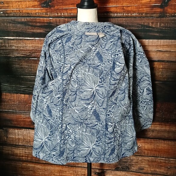 Chico's Blazer Jacket Size 1 US M Embroidered Botanical Button Front - Picture 8 of 10